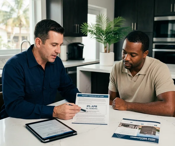 Rocket HVACR technician assessing indoor air quality in an Aventura condo using professional testing equipment, examining airflow registers and humidity levels