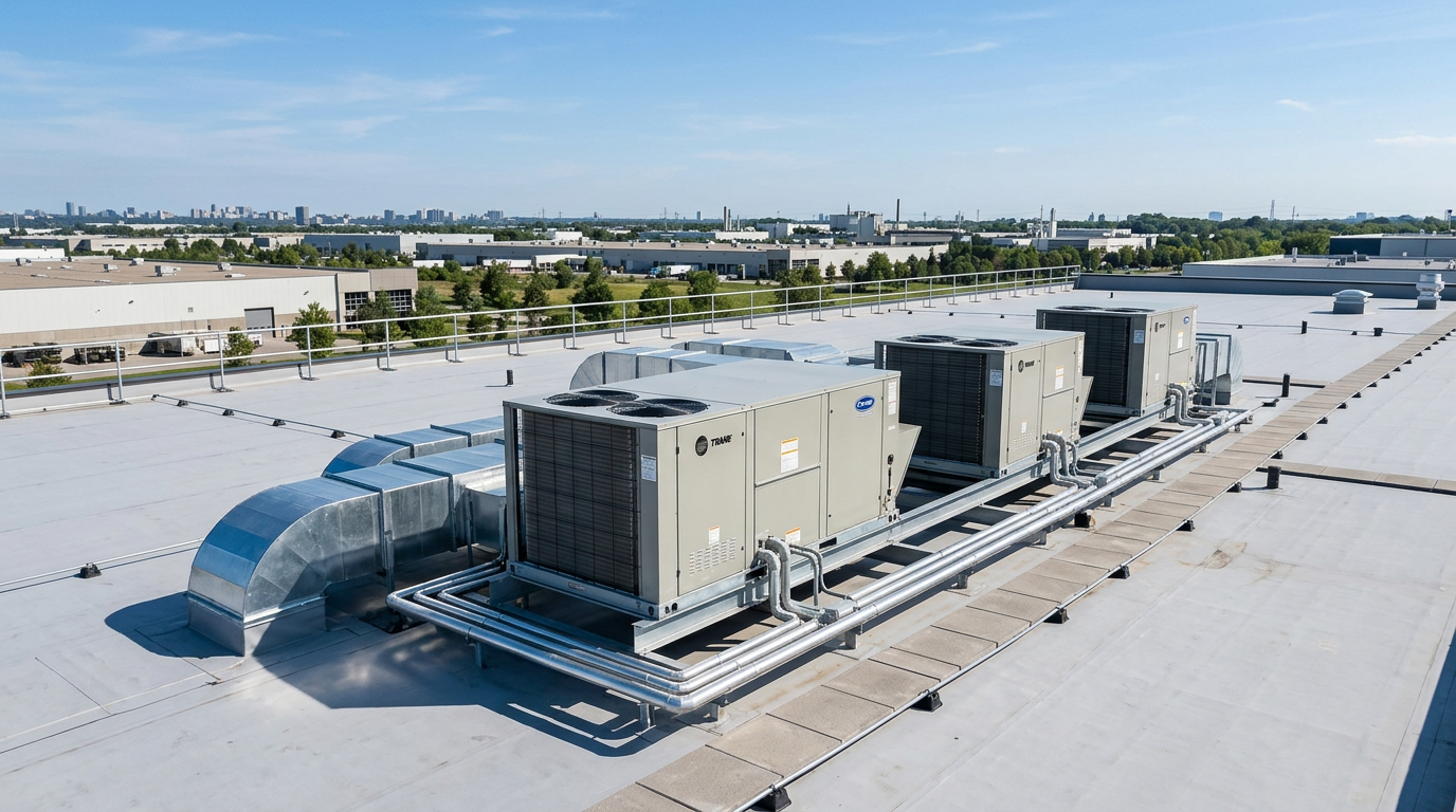 HVAC comercial: sistemas de techo y comerciales